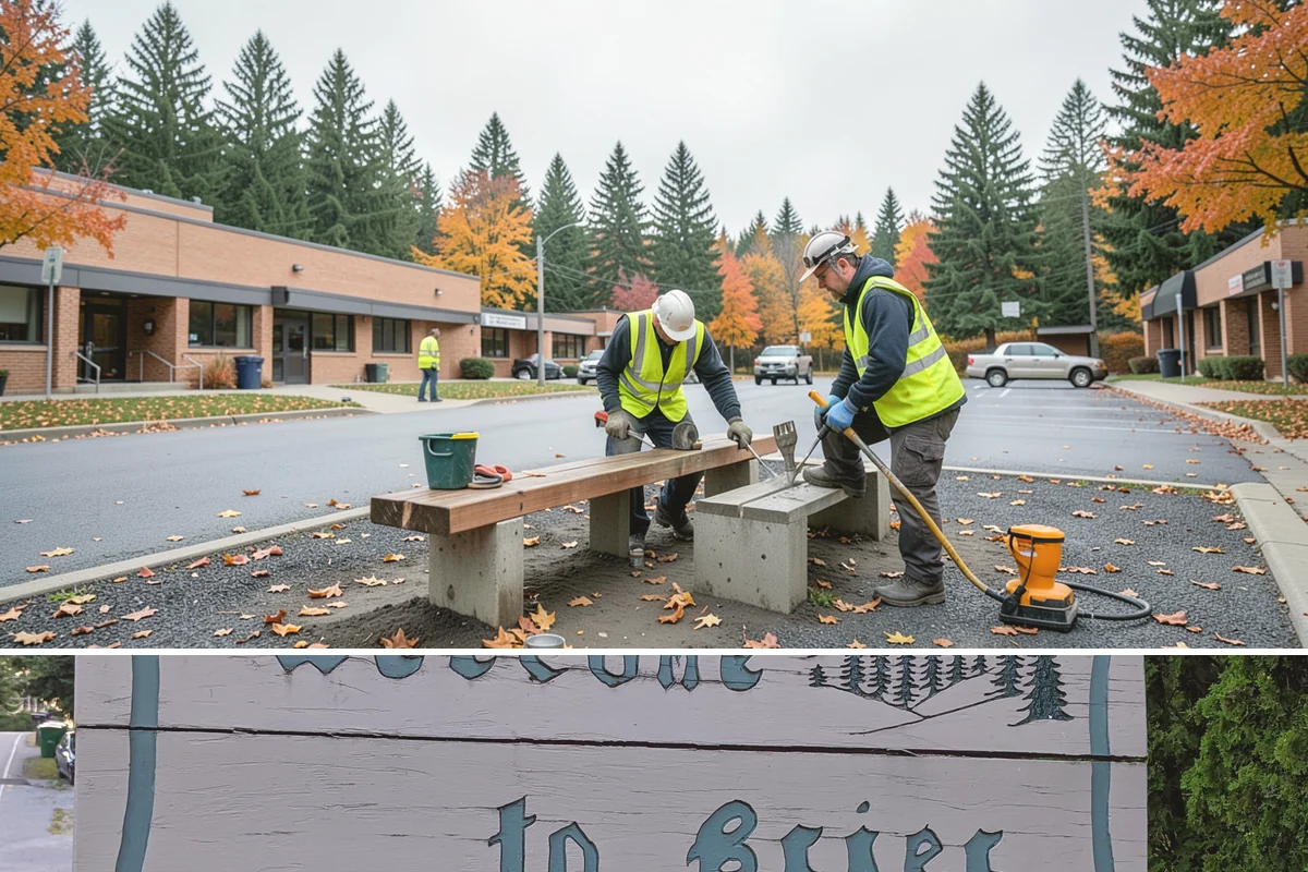 Traffic Cone Deployment in Brier, Snohomish County, WA - Cone-based control is used year-round, with reflective collars emphasized through the dark, wet months.