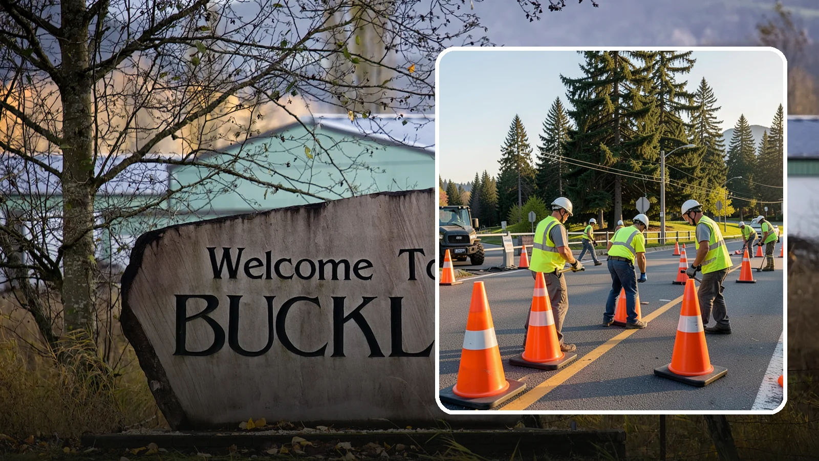 Traffic Cone Deployment in Buckley, Pierce County, WA - Traffic cone and channelizer deployment establishes quick, compliant delineation for short-duration work.