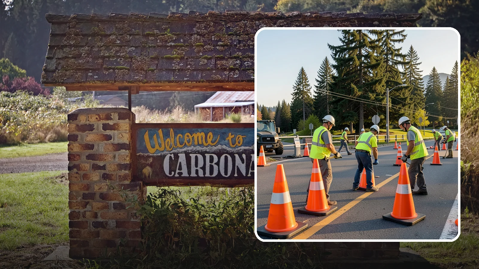 Traffic Cone Deployment in Carbonado, Pierce County, WA - Traffic cone and channelizer deployment establishes quick, compliant delineation for short-duration work.