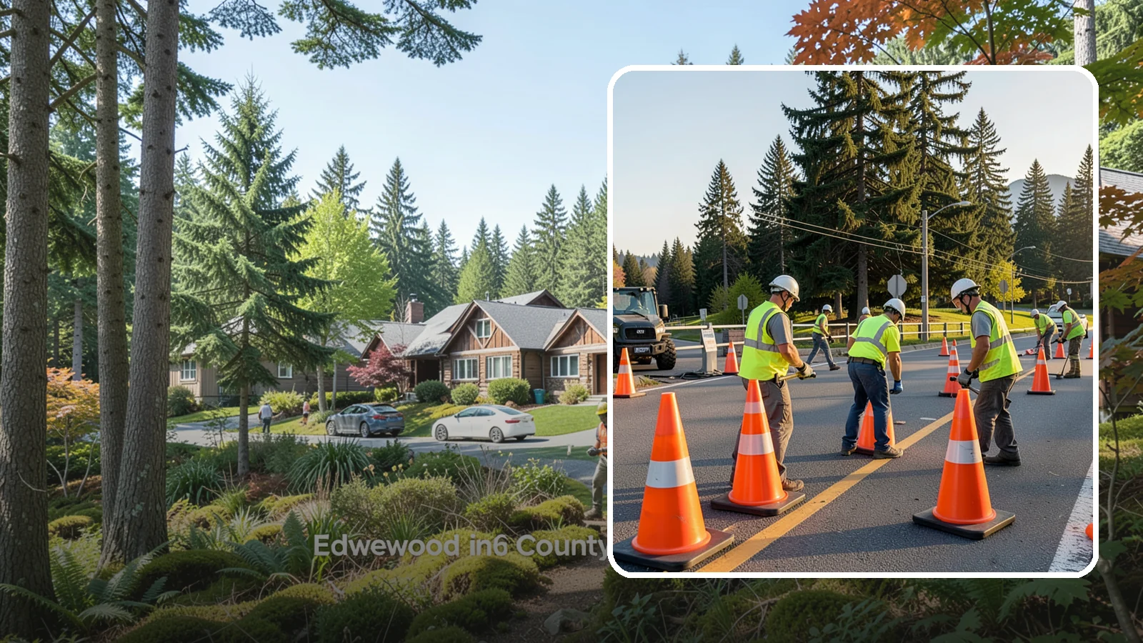 Traffic Cone Deployment in Edgewood, Pierce County, WA - Traffic cone and channelizer deployment establishes quick, compliant delineation for short-duration work.