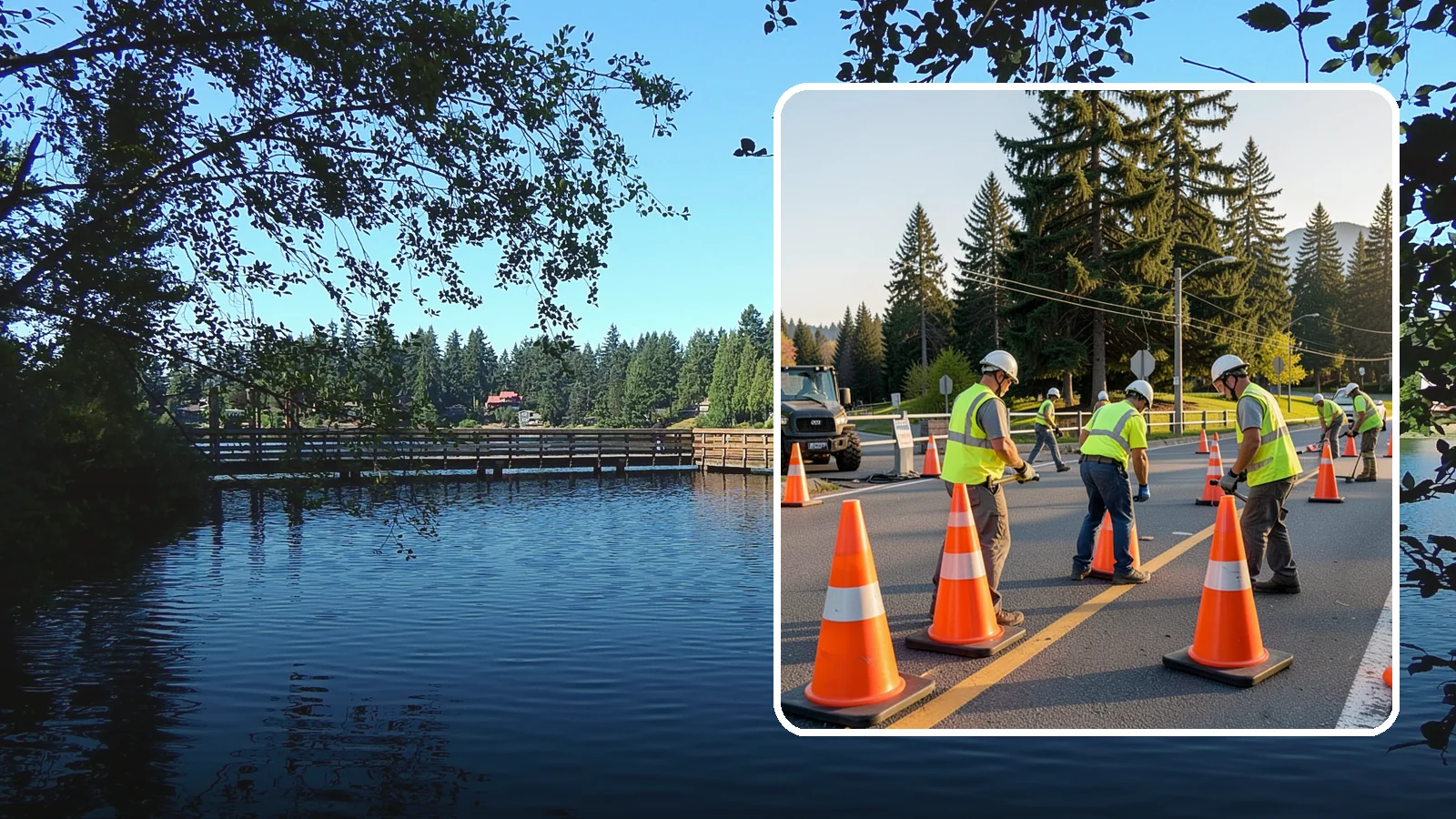 Traffic Cone Deployment in Federal Way, King County, WA - Traffic cone and channelizer deployment establishes quick, compliant delineation for short-duration work.