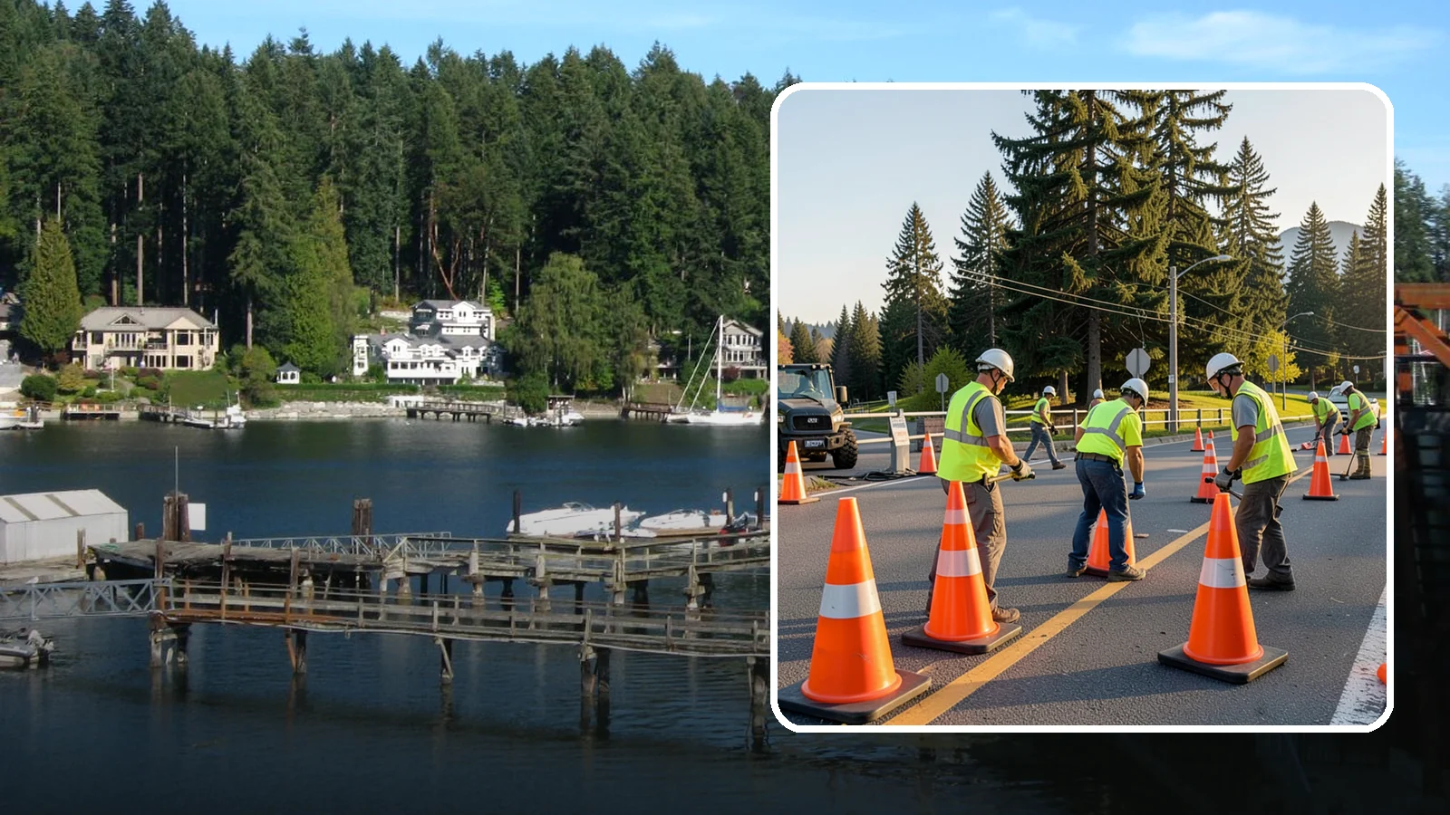 Traffic Cone Deployment in Gig Harbor, Pierce County, WA - Traffic cone and channelizer deployment establishes quick, compliant delineation for short-duration work.