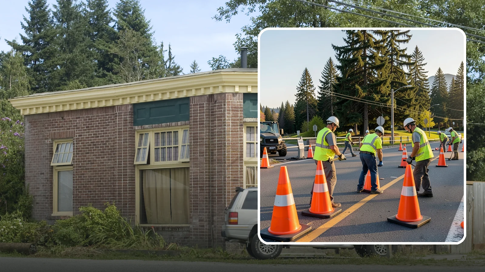 Traffic Cone Deployment in Hamilton, Skagit County, WA - Traffic cone and channelizer deployment establishes quick, compliant delineation for short-duration work.