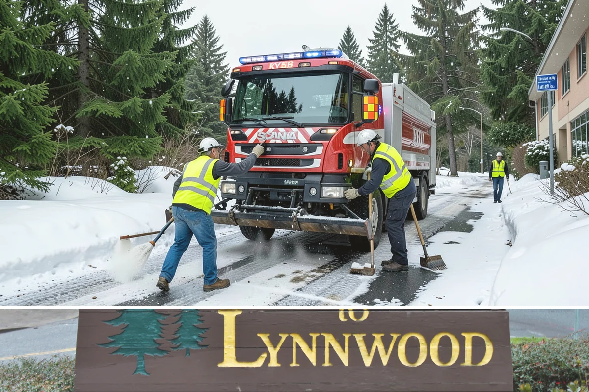 Traffic Cone Deployment in Lynnwood, Snohomish County, WA - Cone-based control is used year-round, with reflective collars emphasized through the dark, wet months.
