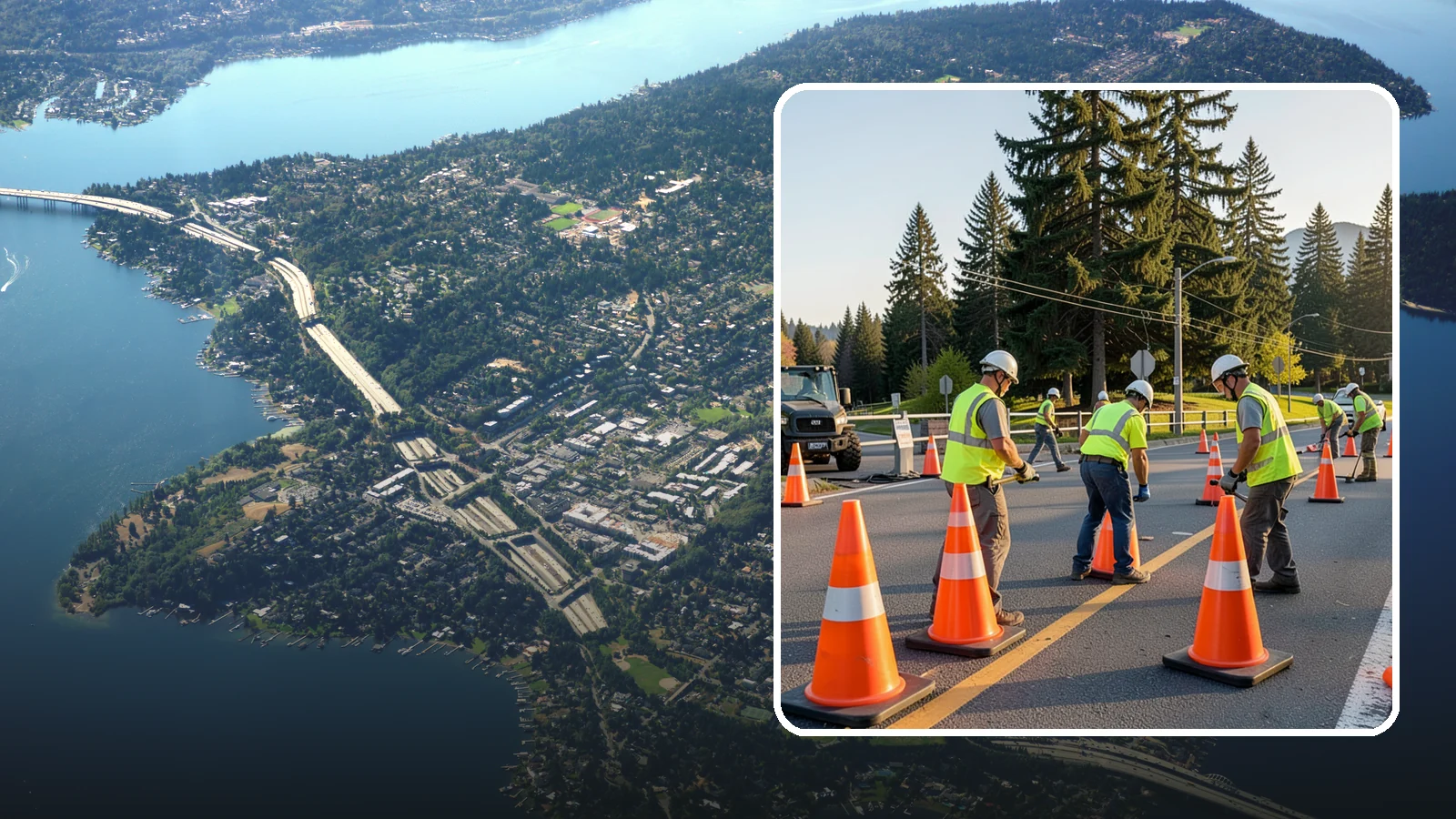 Traffic Cone Deployment in Mercer Island, King County, WA - Traffic cone and channelizer deployment establishes quick, compliant delineation for short-duration work.