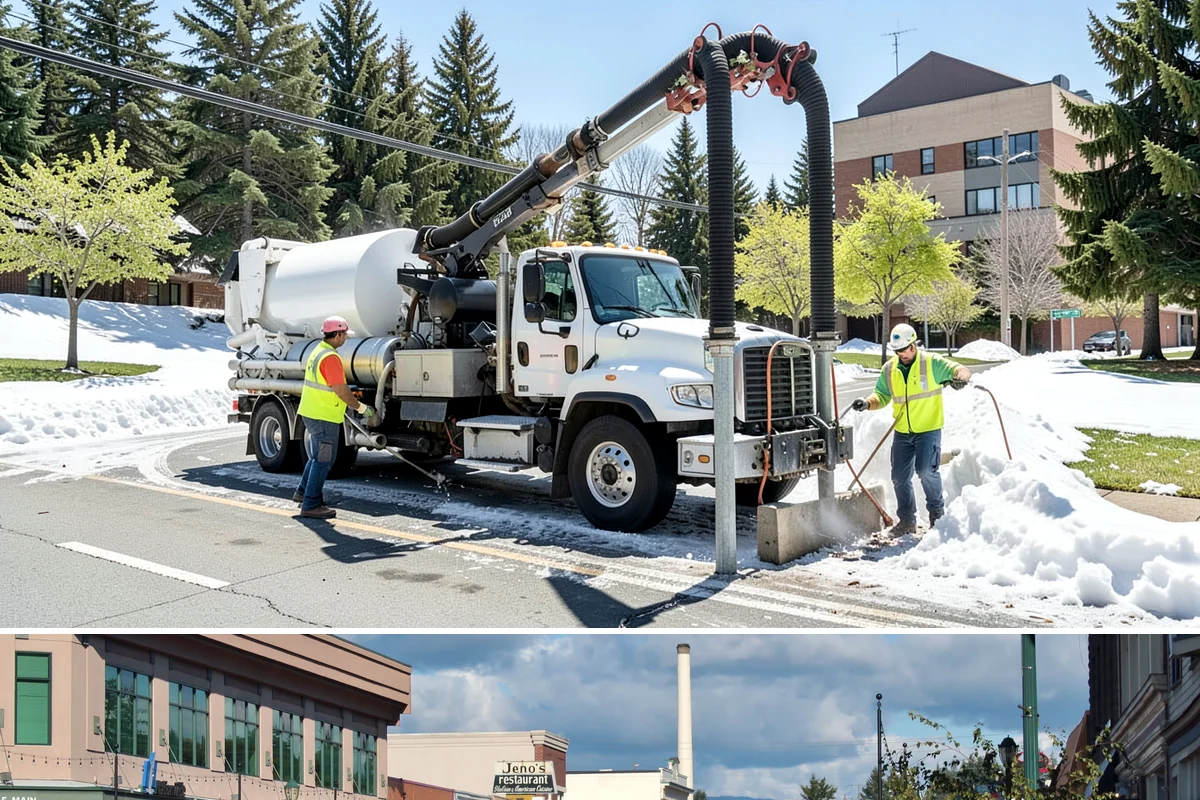 Traffic Cone Deployment in Monroe, Snohomish County, WA - Cone-based control is used year-round, with reflective collars emphasized through the dark, wet months.