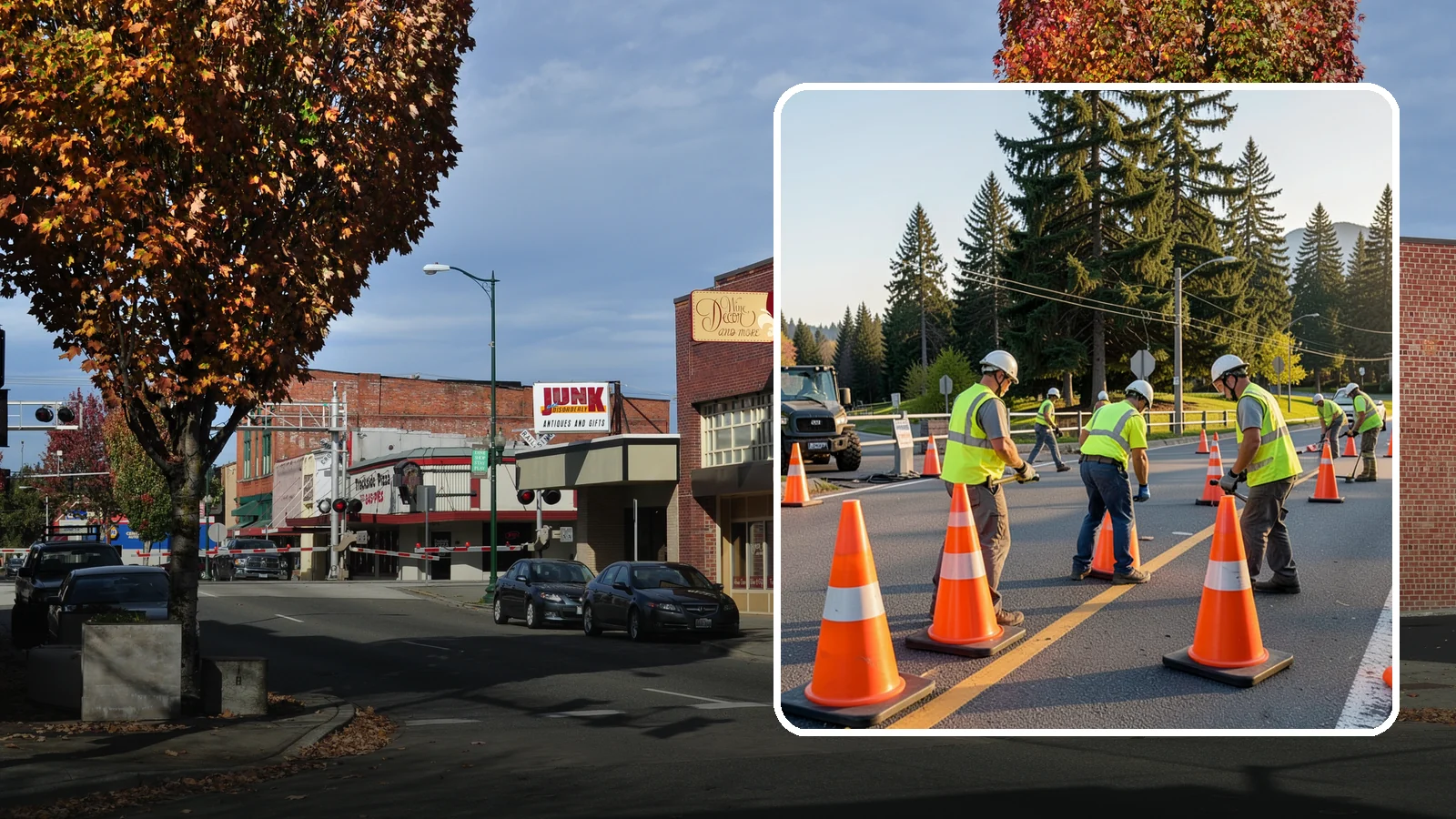 Traffic Cone Deployment in Puyallup, Pierce County, WA - Traffic cone and channelizer deployment establishes quick, compliant delineation for short-duration work.