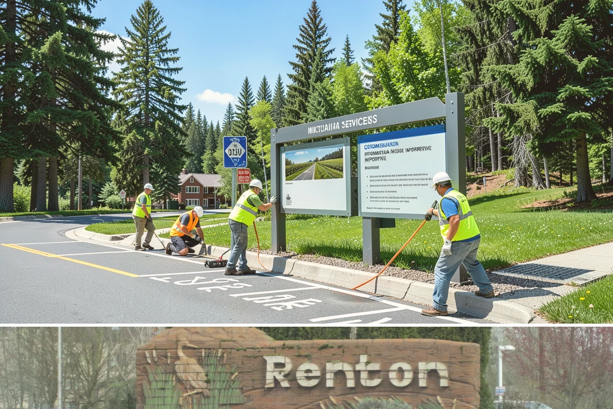 Traffic Cone Deployment in Renton, King County, WA - Cone-based control is used year-round, with reflective collars emphasized through the dark, wet months.