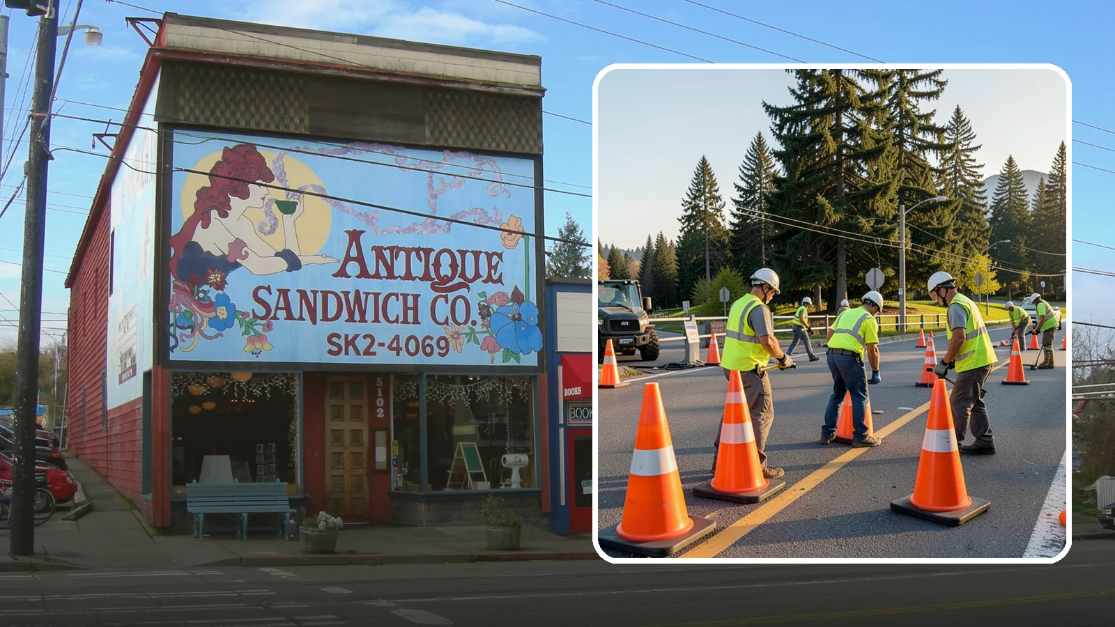 Traffic Cone Deployment in Ruston, Pierce County, WA - Traffic cone and channelizer deployment establishes quick, compliant delineation for short-duration work.