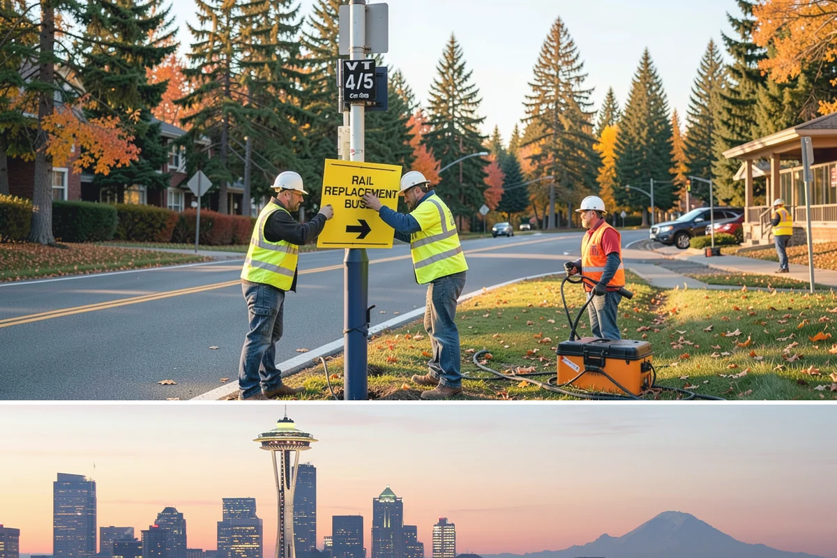Traffic Cone Deployment in Seattle, King County, WA - Cone-based control is used year-round, with reflective collars emphasized through the dark, wet months.