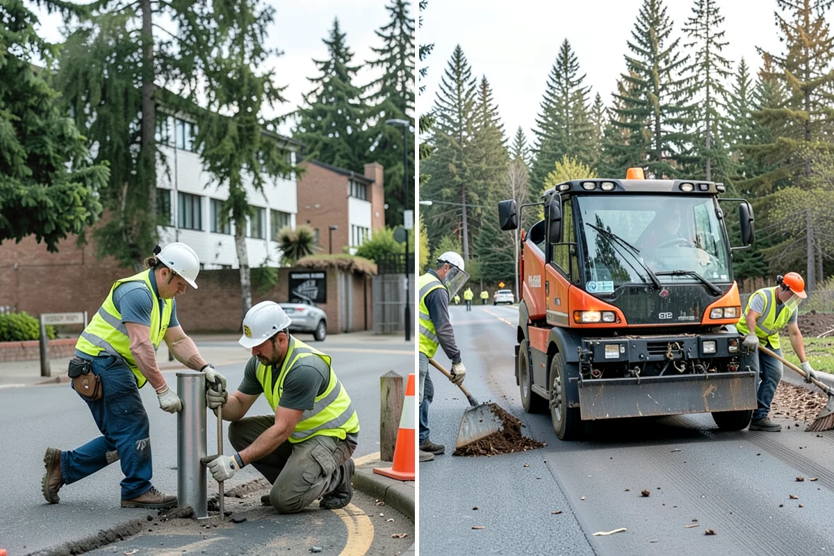 Traffic Cone Deployment in Shoreline, King County, WA - Determine taper, spacing, and device count