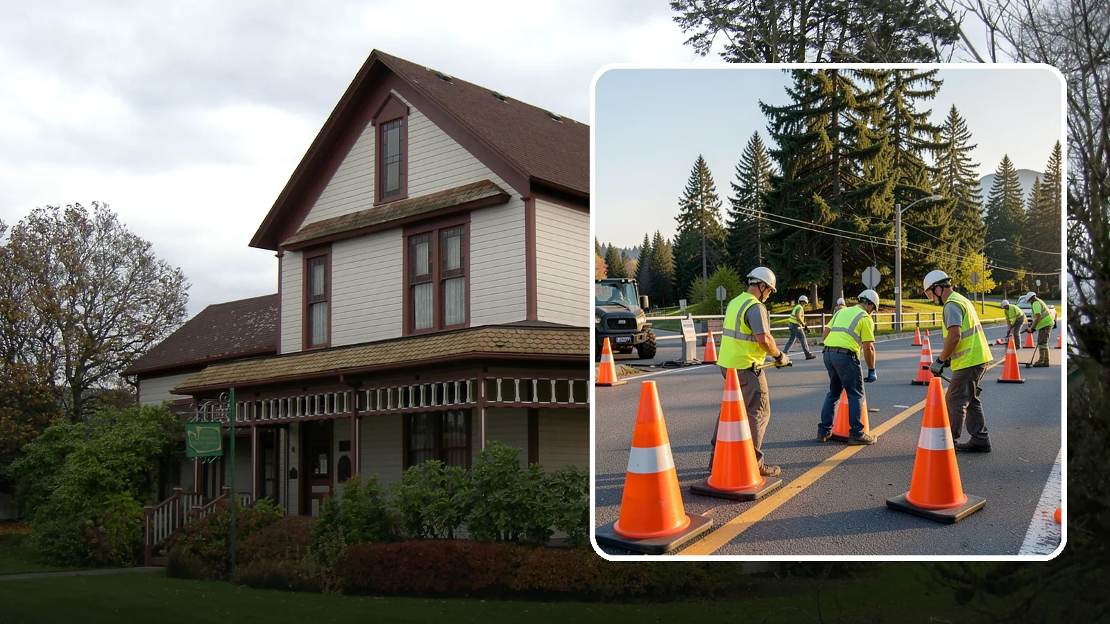 Traffic Cone Deployment in Sumner, Pierce County, WA - Traffic cone and channelizer deployment establishes quick, compliant delineation for short-duration work.
