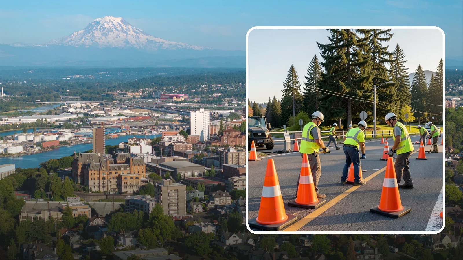 Traffic Cone Deployment in Tacoma, Pierce County, WA - Traffic cone and channelizer deployment establishes quick, compliant delineation for short-duration work.