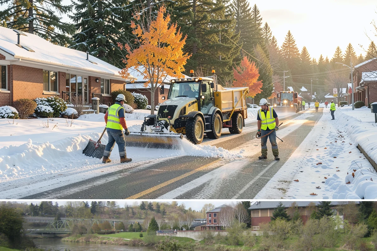 Traffic Cone Deployment in Tukwila, King County, WA - Cone-based control is used year-round, with reflective collars emphasized through the dark, wet months.