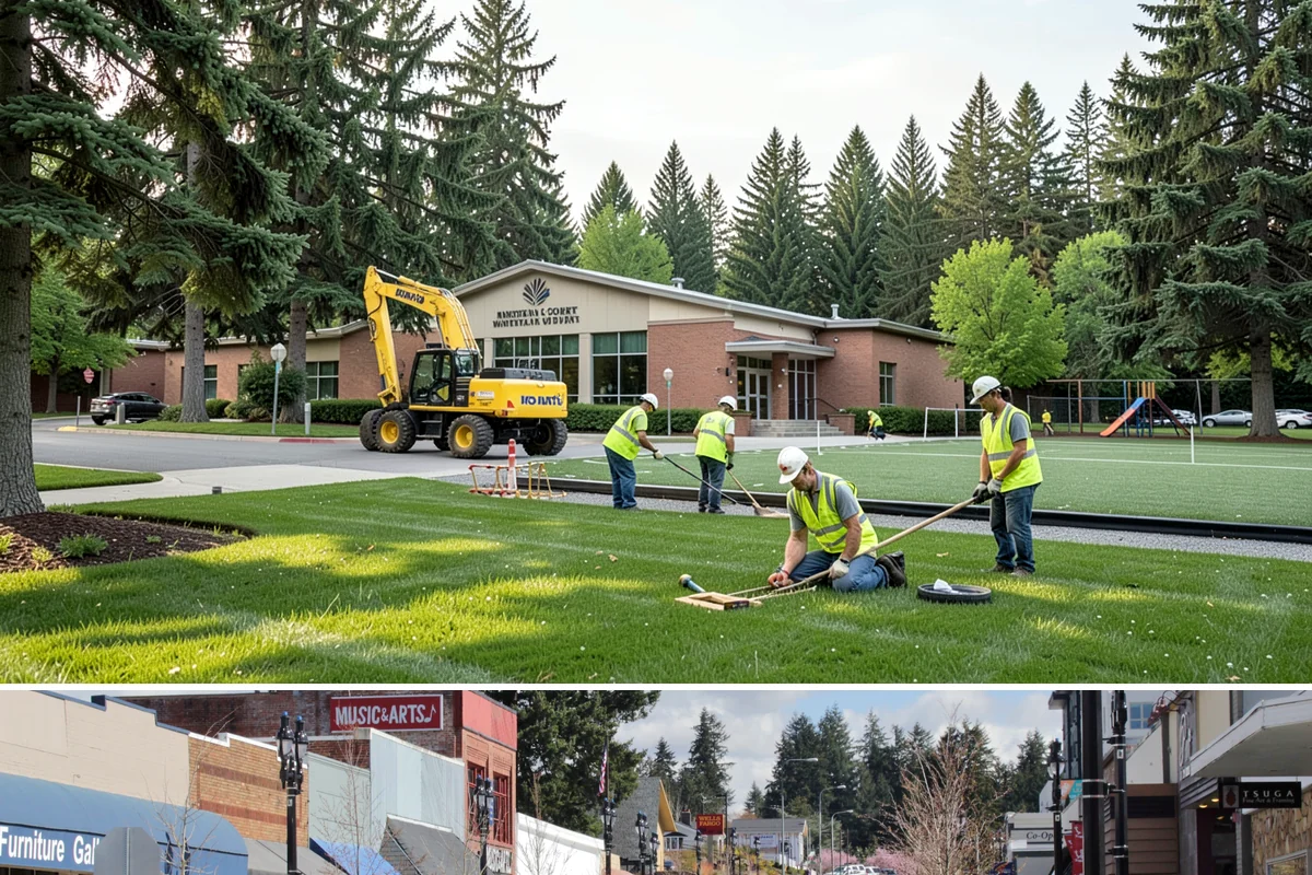 Traffic Sign Maintenance in Bothell, King County, WA - Inspection programs often run in fall to ensure reflectivity ahead of the dark, wet winter driving season.