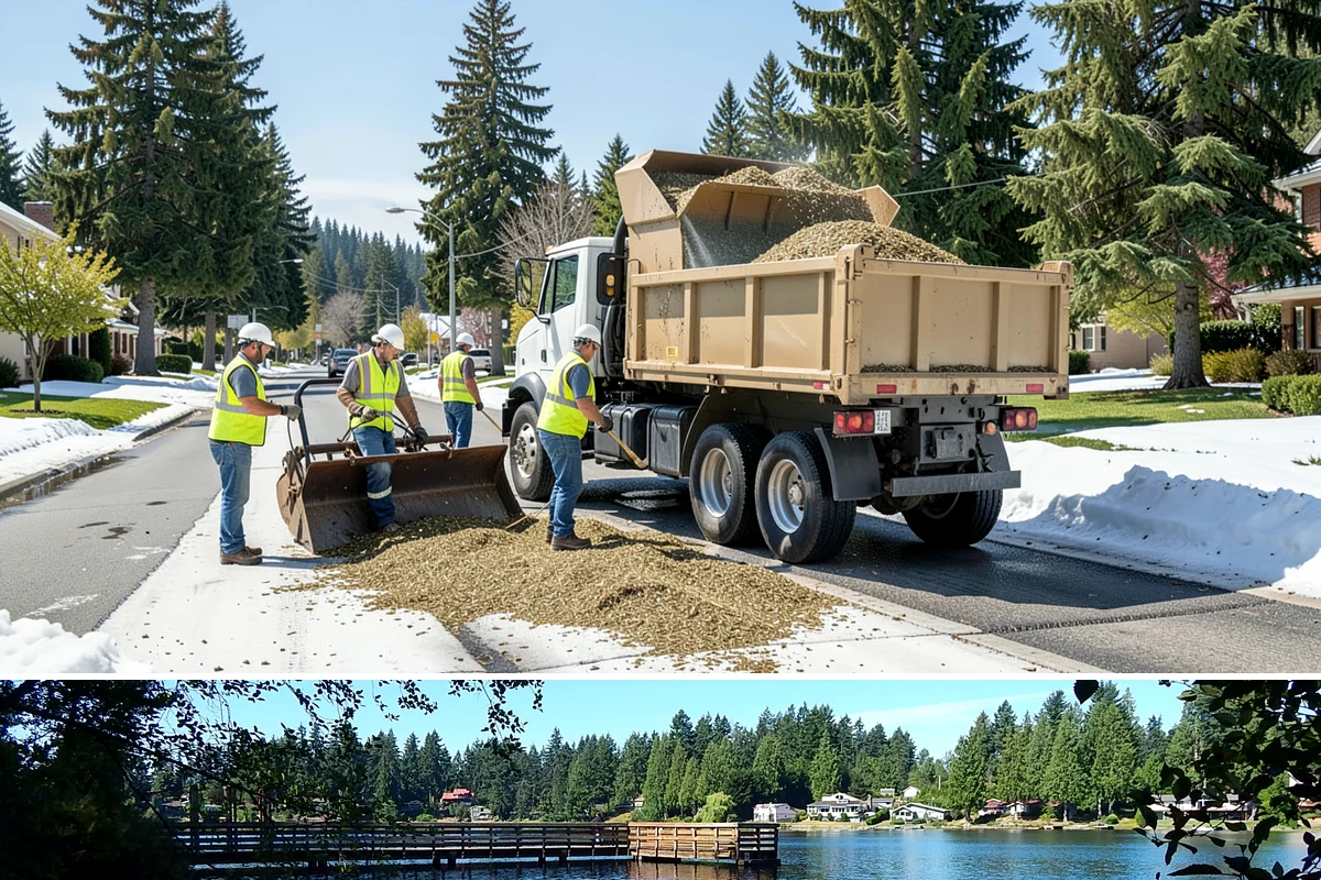 Traffic Sign Maintenance in Federal Way, King County, WA - Inspection programs often run in fall to ensure reflectivity ahead of the dark, wet winter driving season.