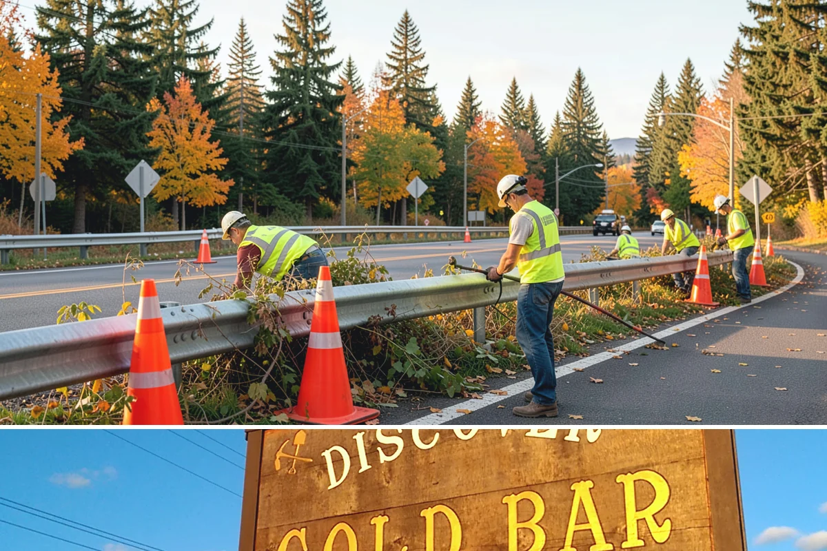 Traffic Sign Maintenance in Gold Bar, Snohomish County, WA - Inspection programs often run in fall to ensure reflectivity ahead of the dark, wet winter driving season.