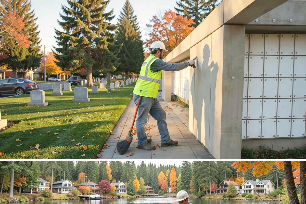 Traffic Sign Maintenance in La Conner, Skagit County, WA - Inspection programs often run in fall to ensure reflectivity ahead of the dark, wet winter driving season.