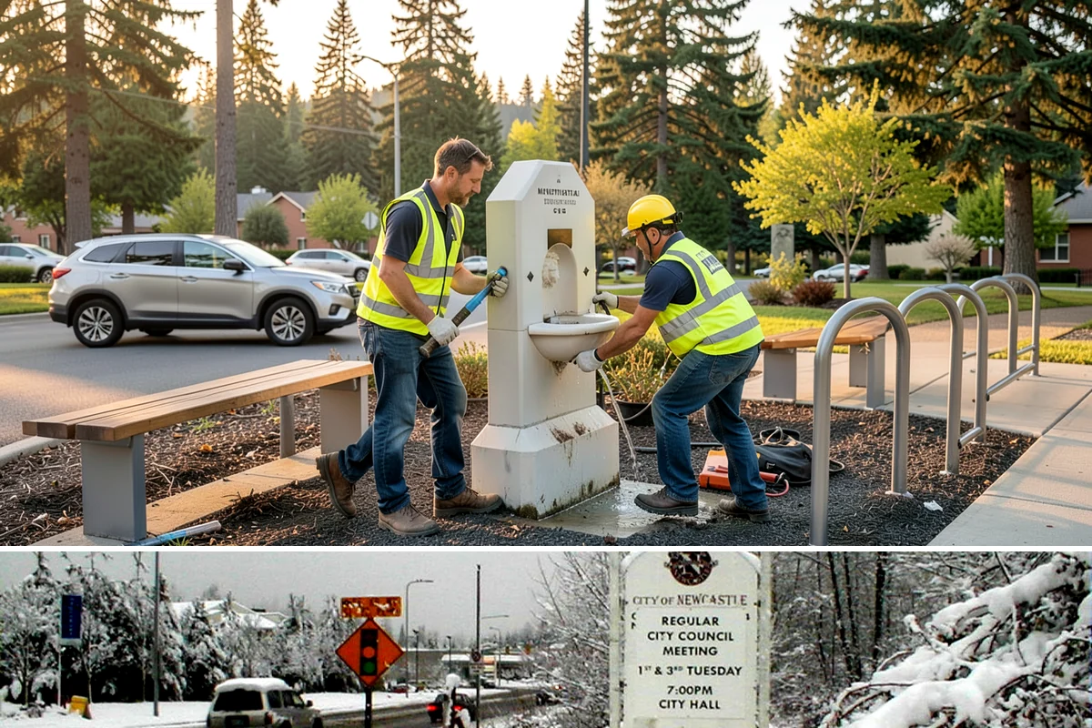 Traffic Sign Maintenance in Newcastle, King County, WA - Inspection programs often run in fall to ensure reflectivity ahead of the dark, wet winter driving season.
