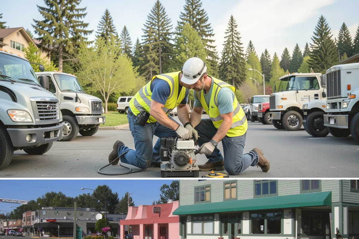 Traffic Sign Maintenance in Snoqualmie, King County, WA - Inspection programs often run in fall to ensure reflectivity ahead of the dark, wet winter driving season.