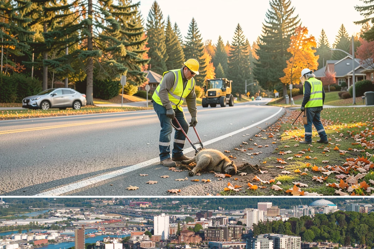 Traffic Sign Maintenance in Tacoma, Pierce County, WA - Inspection programs often run in fall to ensure reflectivity ahead of the dark, wet winter driving season.