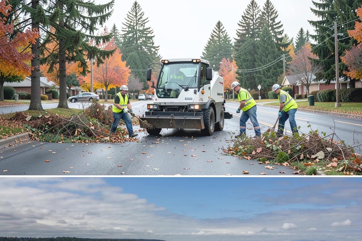 Traffic Sign Maintenance in University Place, Pierce County, WA - Inspection programs often run in fall to ensure reflectivity ahead of the dark, wet winter driving season.