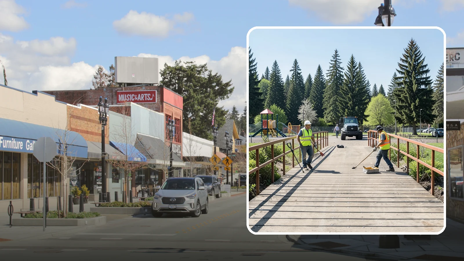 Trail Bridge Repairs in Bothell, King County, WA - We repair pedestrian trail bridges and footbridges to restore safe decking, railings, and structural members.