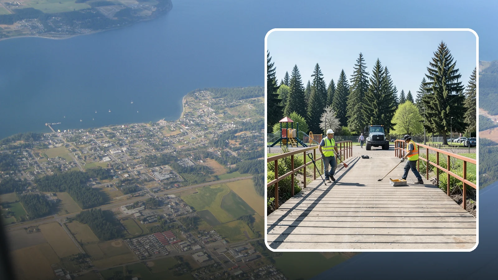Trail Bridge Repairs in Coupeville, Island County, WA - We repair pedestrian trail bridges and footbridges to restore safe decking, railings, and structural members.