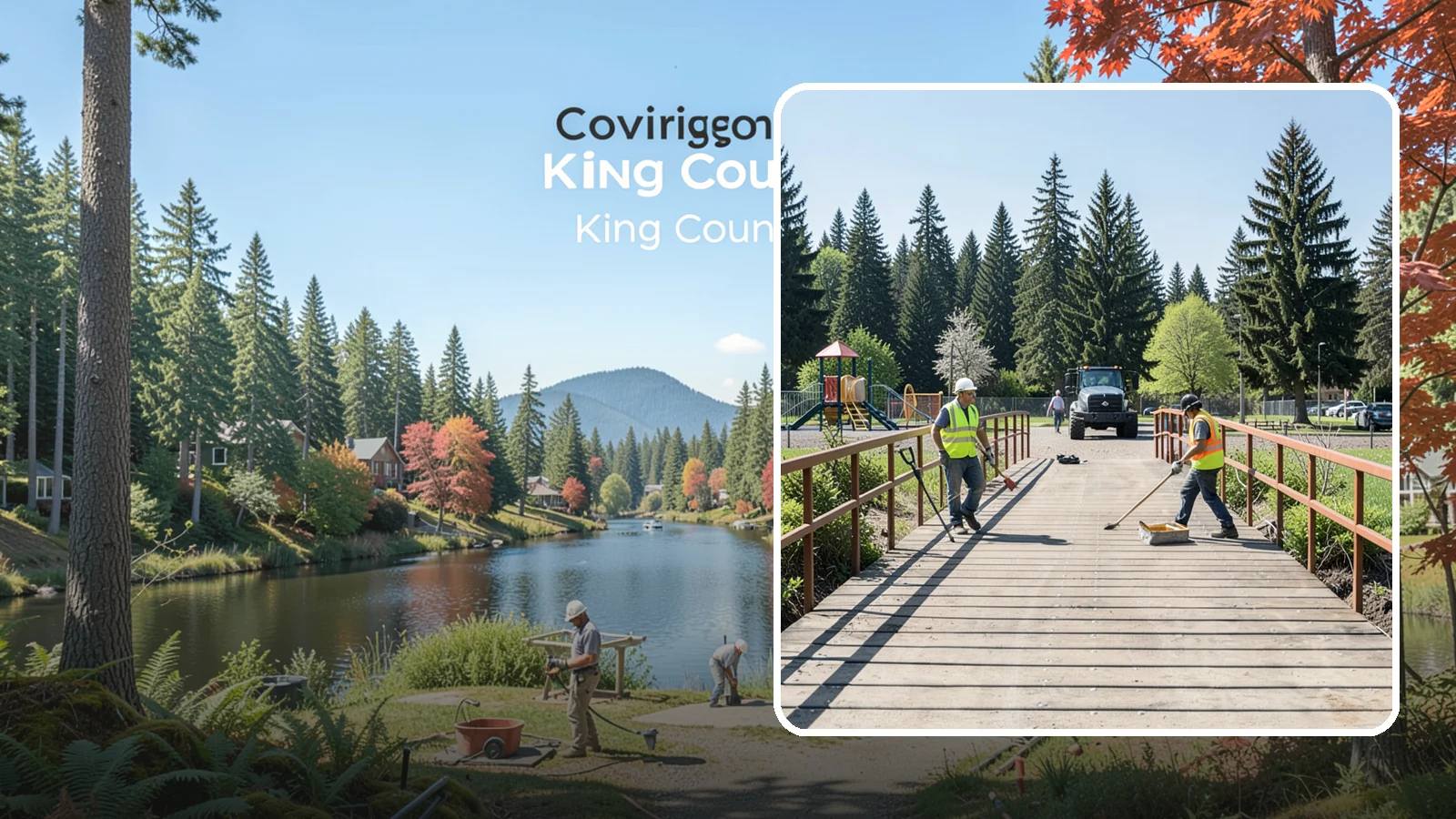 Trail Bridge Repairs in Covington, King County, WA - We repair pedestrian trail bridges and footbridges to restore safe decking, railings, and structural members.