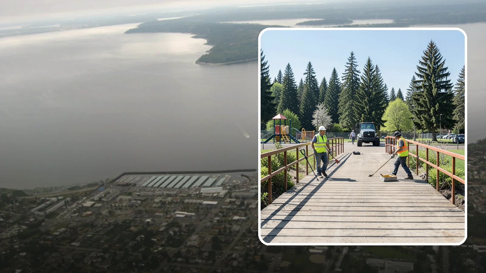 Trail Bridge Repairs in Des Moines, King County, WA - We repair pedestrian trail bridges and footbridges to restore safe decking, railings, and structural members.