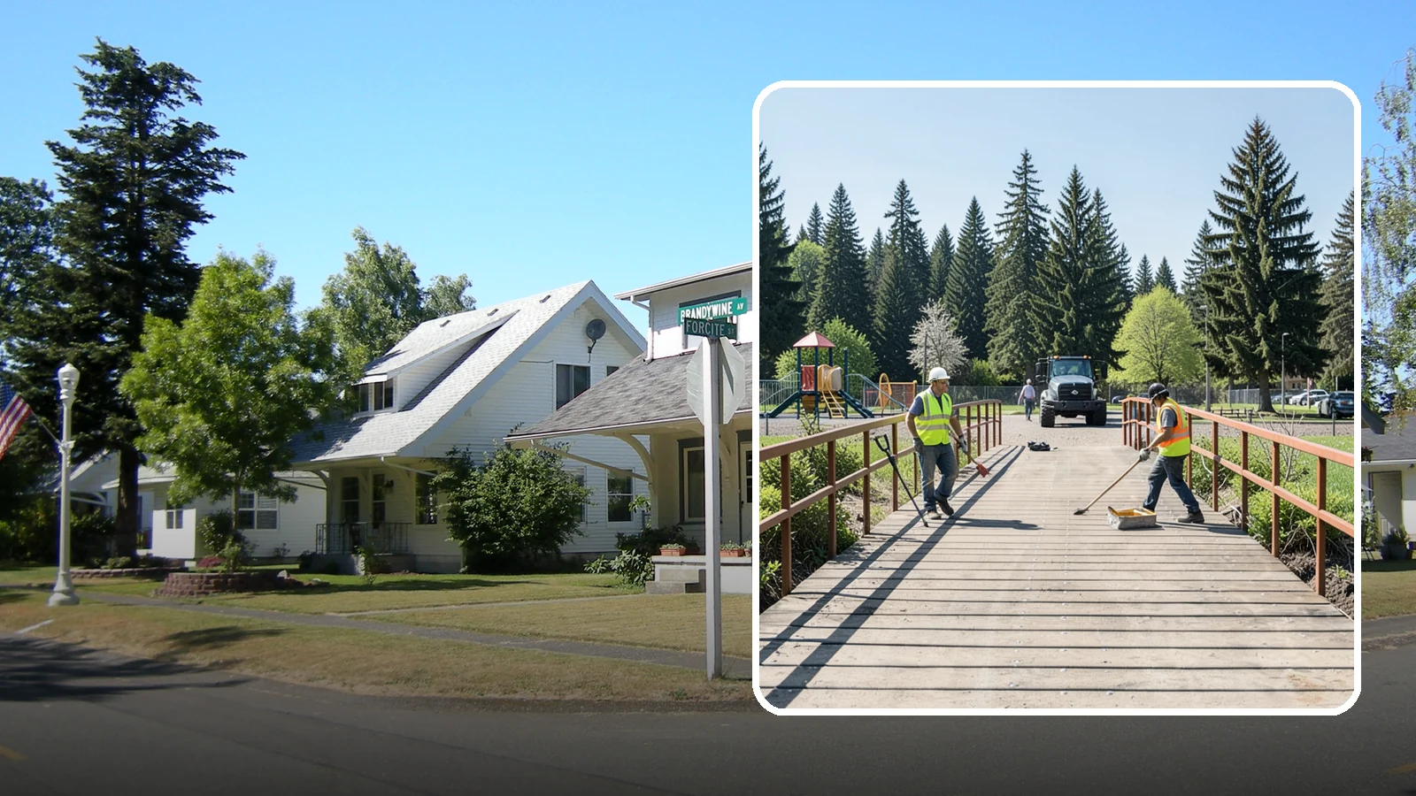 Trail Bridge Repairs in DuPont, Pierce County, WA - We repair pedestrian trail bridges and footbridges to restore safe decking, railings, and structural members.
