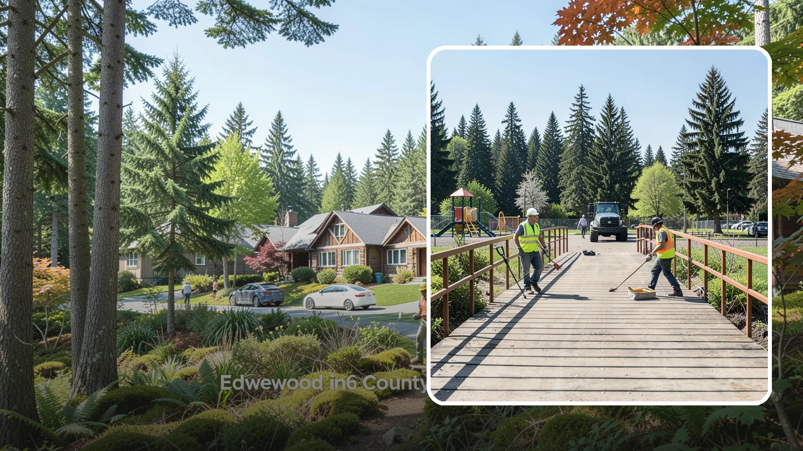 Trail Bridge Repairs in Edgewood, Pierce County, WA - We repair pedestrian trail bridges and footbridges to restore safe decking, railings, and structural members.