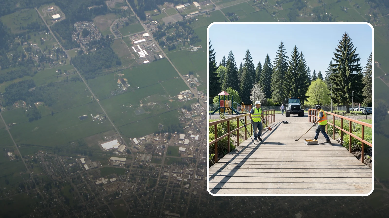 Trail Bridge Repairs in Enumclaw, King County, WA - We repair pedestrian trail bridges and footbridges to restore safe decking, railings, and structural members.