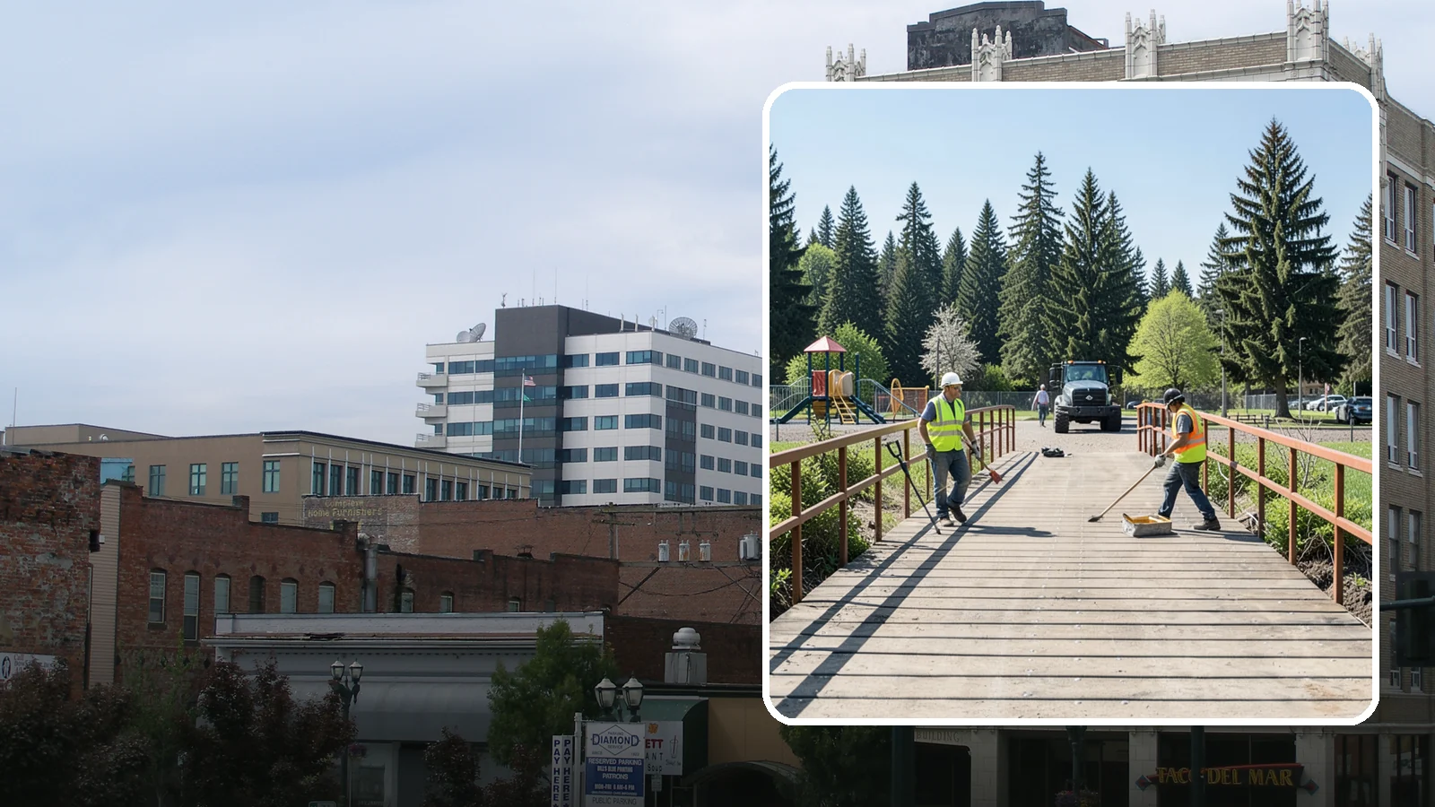 Trail Bridge Repairs in Everett, Snohomish County, WA - We repair pedestrian trail bridges and footbridges to restore safe decking, railings, and structural members.