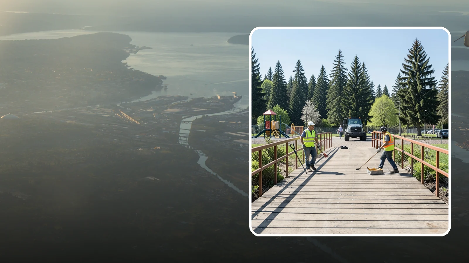 Trail Bridge Repairs in Fife, Pierce County, WA - We repair pedestrian trail bridges and footbridges to restore safe decking, railings, and structural members.