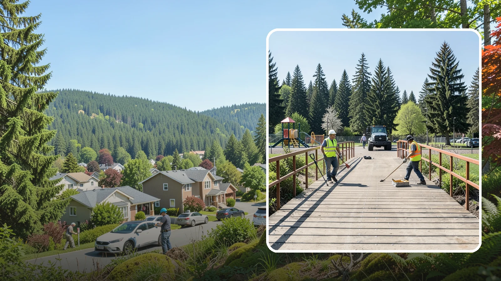 Trail Bridge Repairs in Index, Snohomish County, WA - We repair pedestrian trail bridges and footbridges to restore safe decking, railings, and structural members.