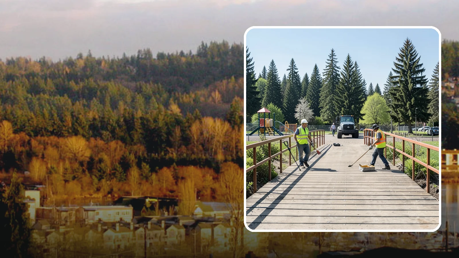 Trail Bridge Repairs in Kenmore, King County, WA - We repair pedestrian trail bridges and footbridges to restore safe decking, railings, and structural members.