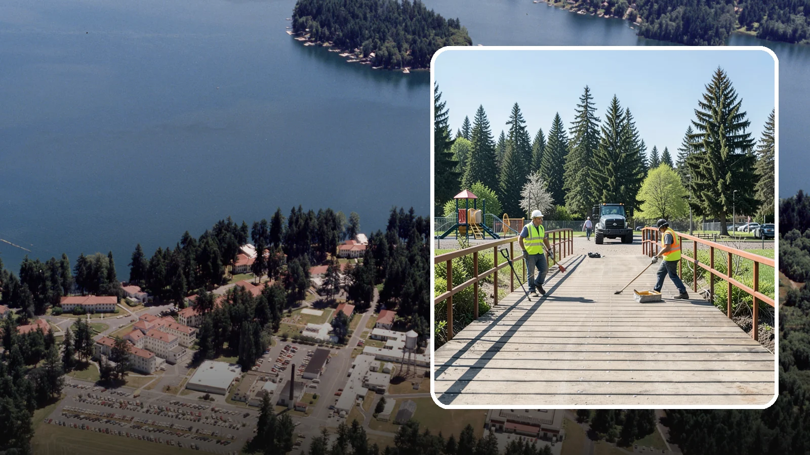 Trail Bridge Repairs in Lakewood, Pierce County, WA - We repair pedestrian trail bridges and footbridges to restore safe decking, railings, and structural members.