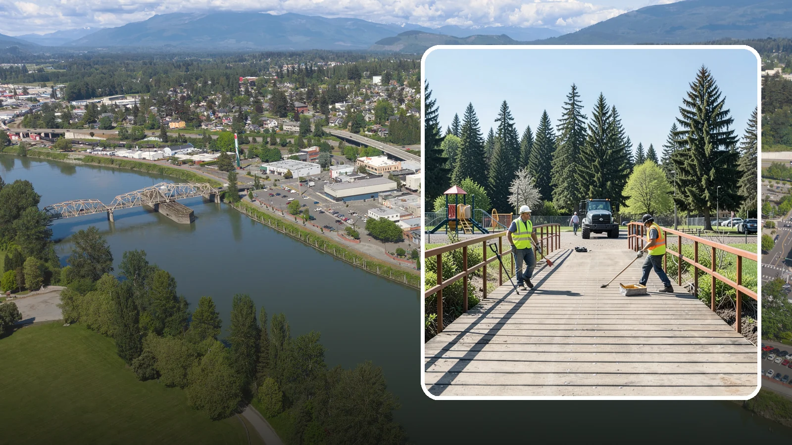 Trail Bridge Repairs in Mount Vernon, Skagit County, WA - We repair pedestrian trail bridges and footbridges to restore safe decking, railings, and structural members.