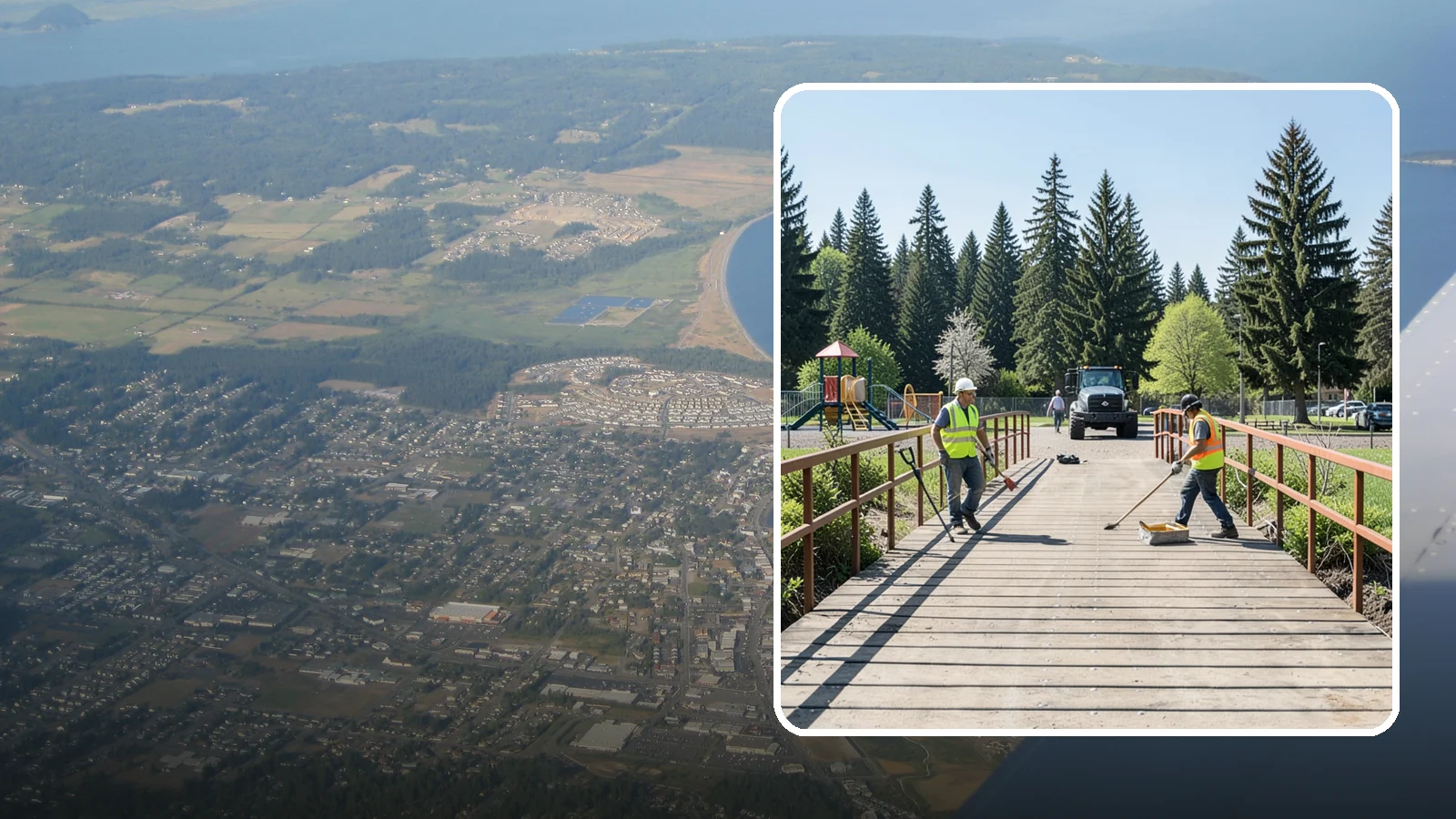 Trail Bridge Repairs in Oak Harbor, Island County, WA - We repair pedestrian trail bridges and footbridges to restore safe decking, railings, and structural members.