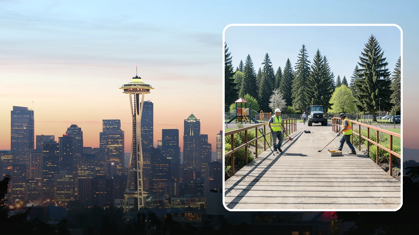 Trail Bridge Repairs in Seattle, King County, WA - We repair pedestrian trail bridges and footbridges to restore safe decking, railings, and structural members.