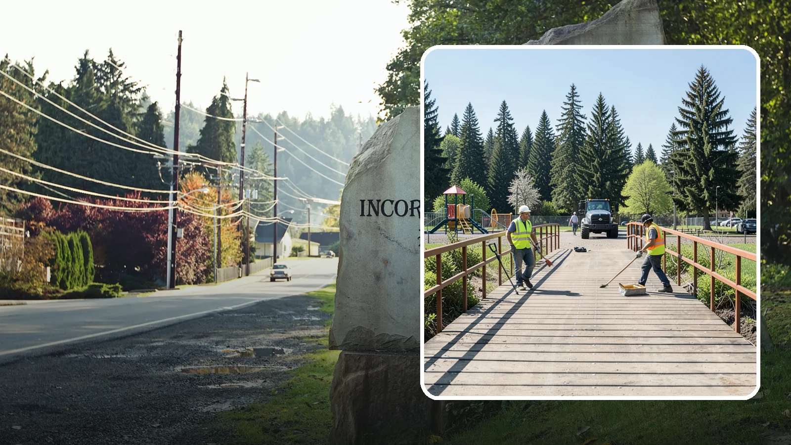 Trail Bridge Repairs in Wilkeson, Pierce County, WA - We repair pedestrian trail bridges and footbridges to restore safe decking, railings, and structural members.