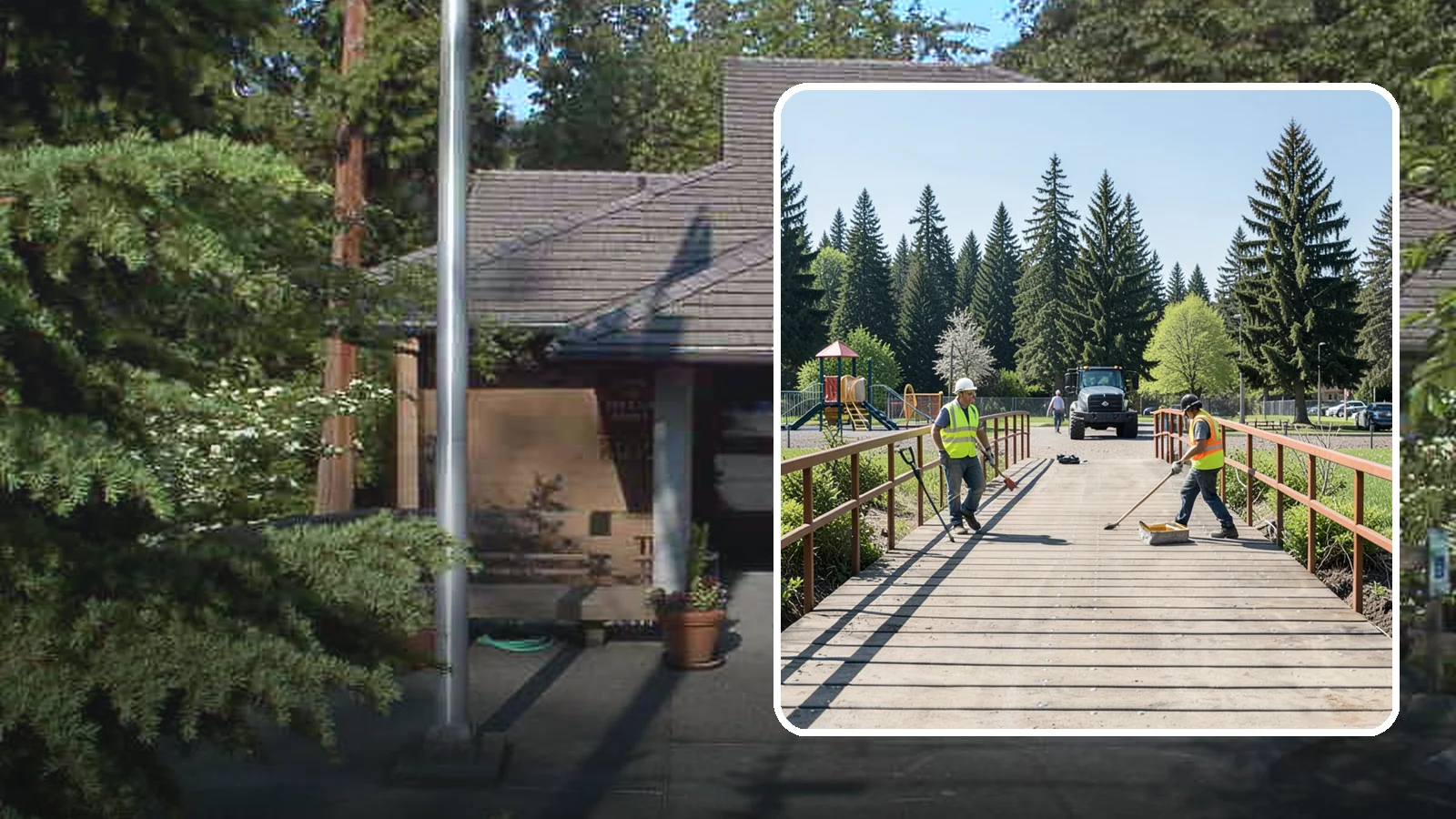 Trail Bridge Repairs in Yarrow Point, King County, WA - We repair pedestrian trail bridges and footbridges to restore safe decking, railings, and structural members.