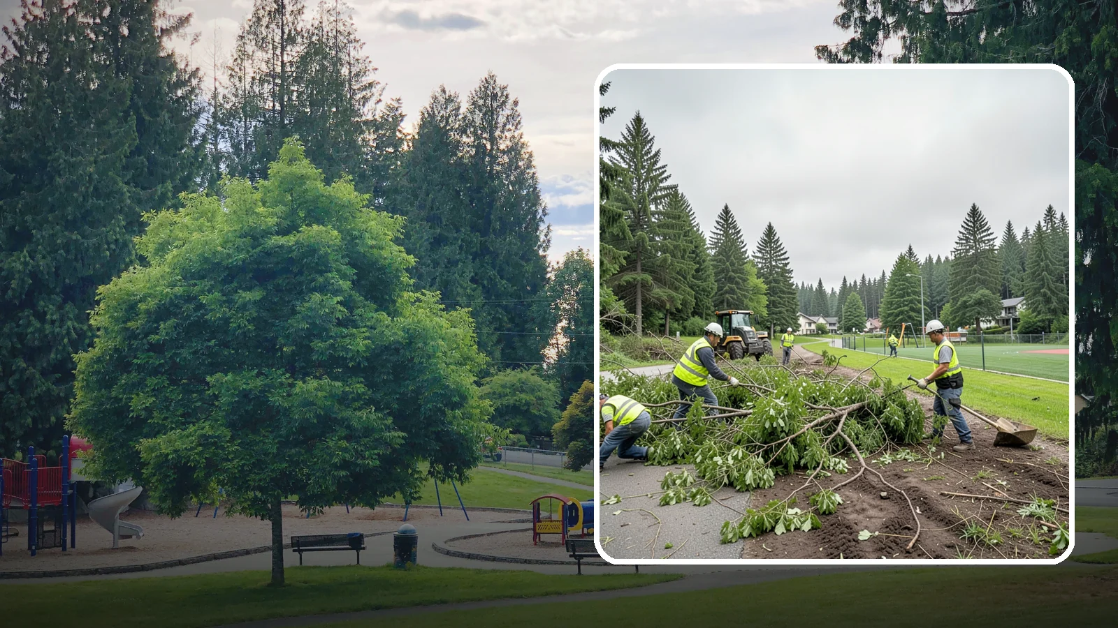 Trail Clearing in Bonney Lake, Pierce County, WA - Clearing of encroaching brush, limbs, and deadfall from public trails to restore the designed tread width and overhead clearance.
