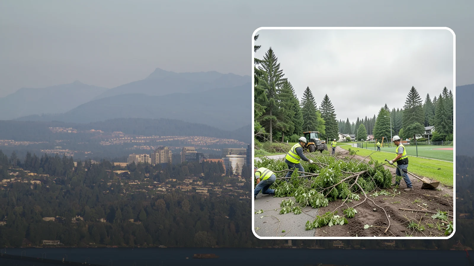 Trail Clearing in Medina, King County, WA - Clearing of encroaching brush, limbs, and deadfall from public trails to restore the designed tread width and overhead clearance.