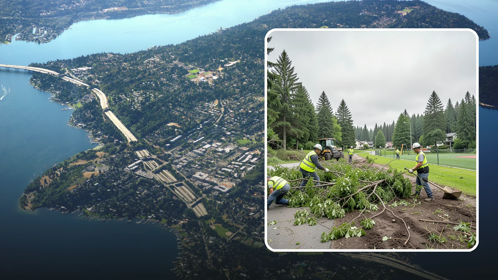 Trail Clearing in Mercer Island, King County, WA - Clearing of encroaching brush, limbs, and deadfall from public trails to restore the designed tread width and overhead clearance.
