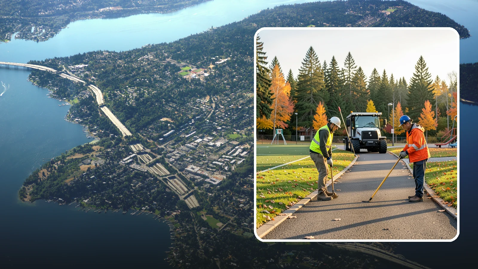 Trail Maintenance in Mercer Island, King County, WA - Routine maintenance of multi-use trails to keep surfaces safe, drainable, and accessible to the public.