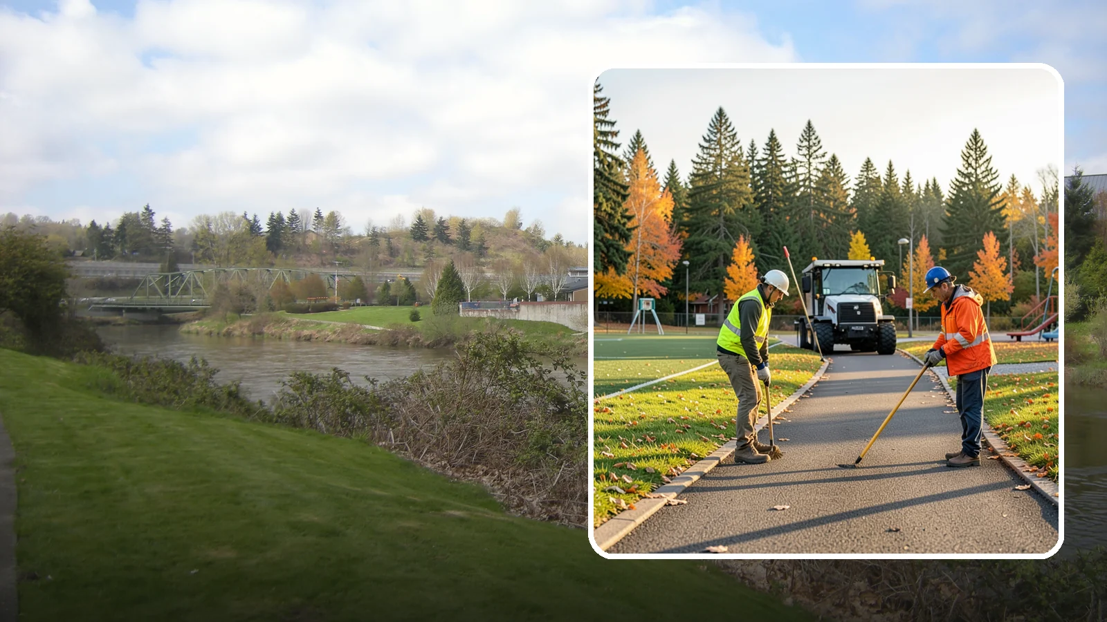 Trail Maintenance in Tukwila, King County, WA - Routine maintenance of multi-use trails to keep surfaces safe, drainable, and accessible to the public.