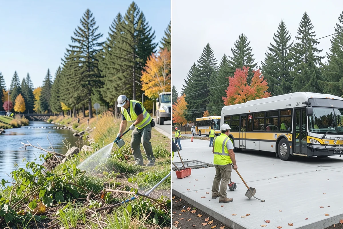 Trail Paving in Beaux Arts Village, King County, WA - Clear, grade, and shape the trail subgrade