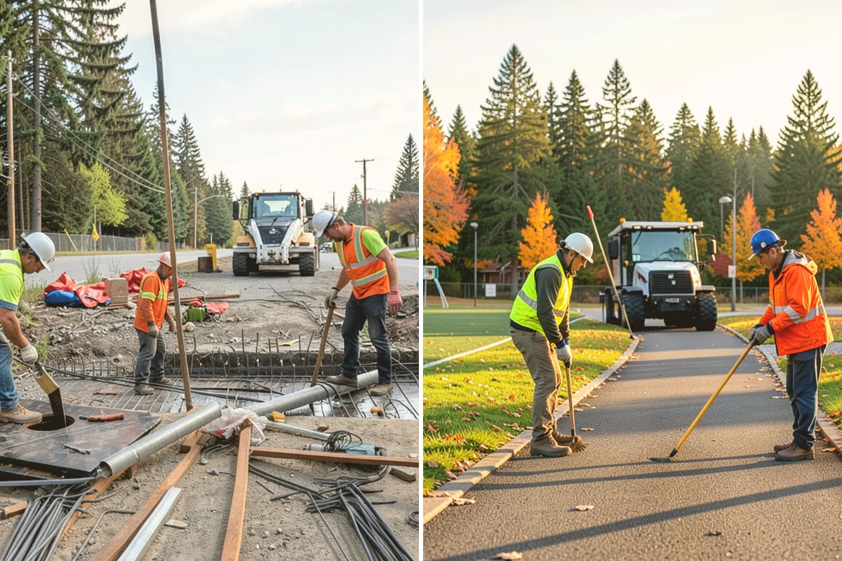 Trail Paving in Sammamish, King County, WA - Clear, grade, and shape the trail subgrade